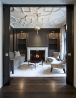 Salon with Custom Plaster Ceiling - traditional - living room - chicago