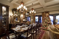 Traditional Christmas Living and Dining Room - traditional - dining room - austin