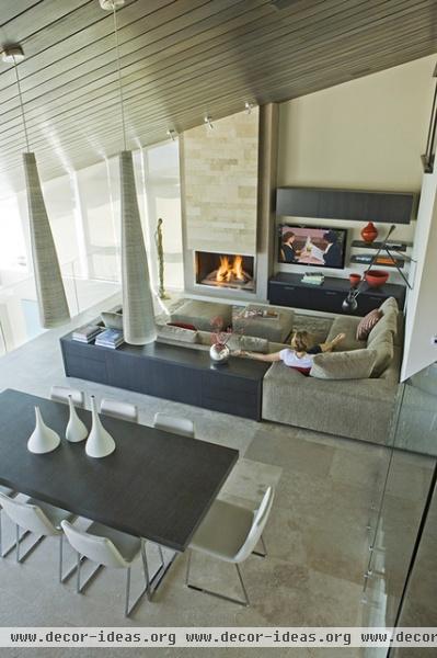 Three Arch Bay Residence - family room - contemporary - family room - los angeles