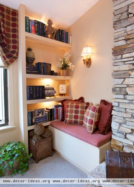 Reading nook with book shelves - traditional - family room - baltimore