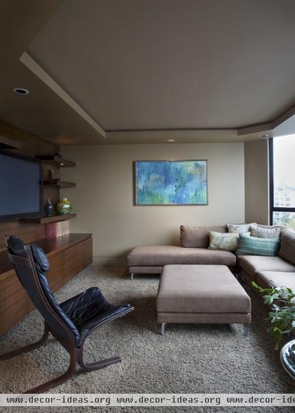 False Creek Condo - contemporary - media room - vancouver