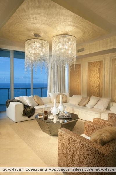 Jade Beach - contemporary - living room - miami