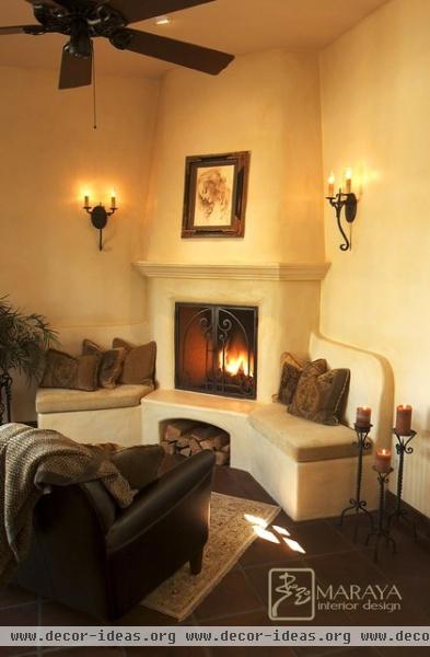 Santa Barbara Spanish Fireplace - mediterranean - living room - santa barbara