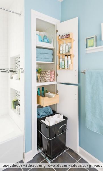 Storage-Packed Small Bathroom Makeover - modern - bathroom - other metro