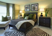 Calming green master bedroom - contemporary - bedroom - portland