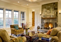 Shingle style home in Hanover NH - traditional - living room - burlington