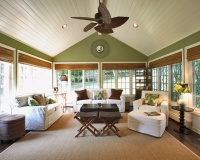 Plantation Sunroom - tropical - family room - new york