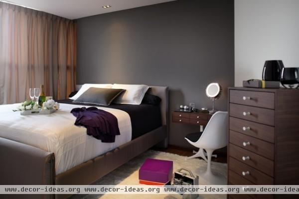 Black and White - contemporary - bedroom - other metro