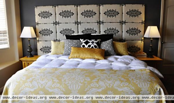 Gray and Yellow Master Bedroom - eclectic - bedroom - other metro