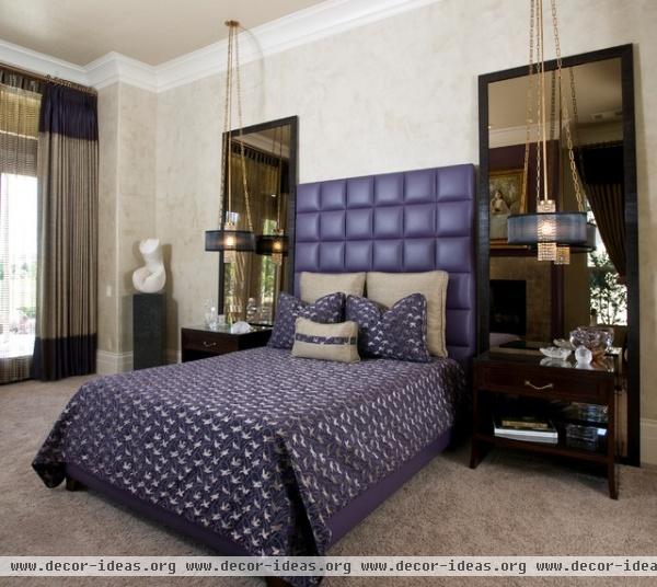 Glamorous Master Bedroom in Hollywood Regency Style - Robert Naik photography - contemporary - bedroom - san francisco