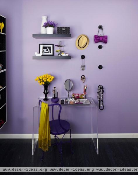 Purple Nook with Space-saving Organizers - contemporary - bedroom - other metro