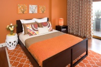 Hillside Sanctuary:  Tangerine guest bedroom by Kimball Starr Interior Design - contemporary - bedroom - san francisco