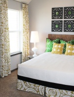 Green & Yellow Guest Room - eclectic - bedroom - houston