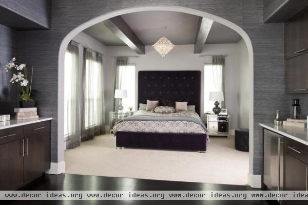 Purple Glam Master Bedroom - contemporary - bedroom - dallas