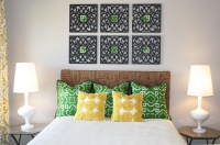 Green and Yellow Guest Room - contemporary - bedroom - houston