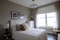 monochromatic guest room - contemporary - bedroom - other metro