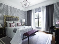 gray and purple bedroom - contemporary - bedroom -