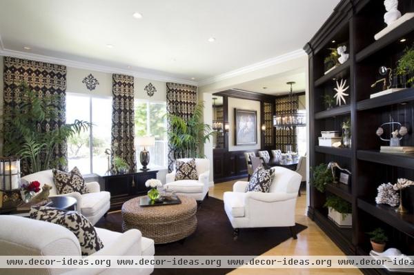 Living Room Dining Room with modern / traditional styling - traditional - family room - san diego