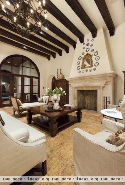 Lake Conroe Spanish - mediterranean - living room - austin