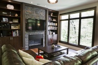 Rustic Modern Kitchen and Family Room - contemporary - living room - toronto