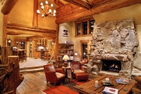 Hybrid Log House - traditional - living room - vancouver