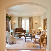 French Country - traditional - family room - houston