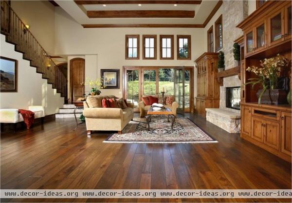 Los Altos Hills - Rustic Hickory - traditional - living room - san francisco