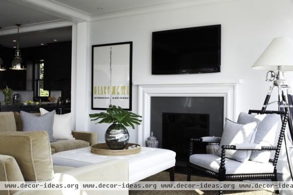 Rocky Ledge Living Room with Fireplace - contemporary - living room - boston