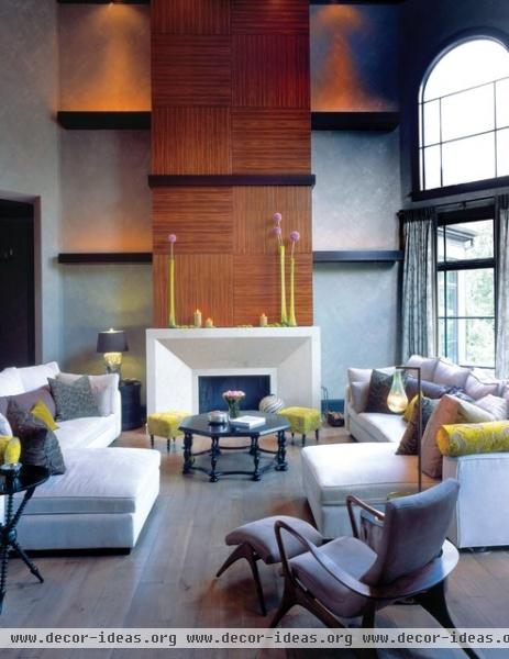 A contemporary, organic space. - contemporary - family room - nashville