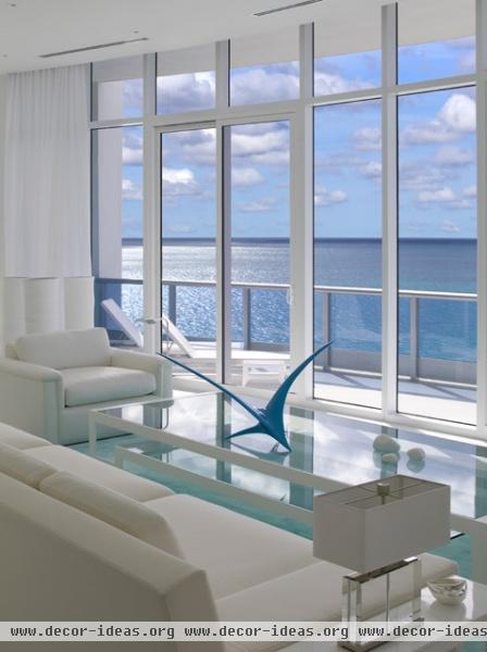 Jennifer Post designed apartment  at The Bath Club, Miami Beach - modern - living room - miami