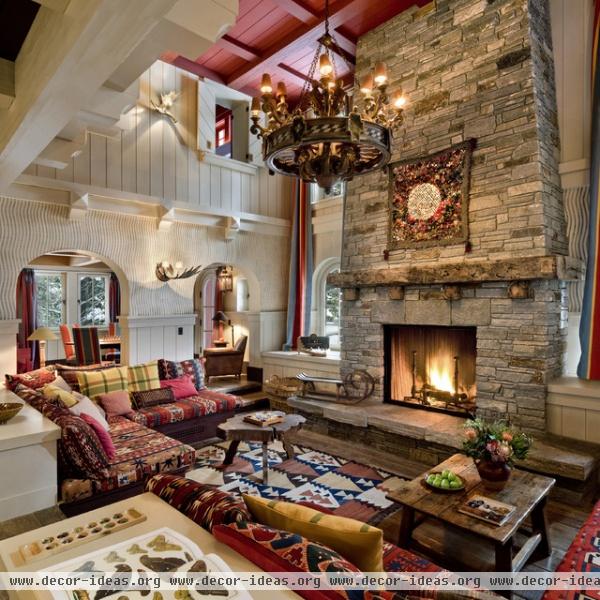 Alpine Ski Chalet - traditional - living room - san francisco