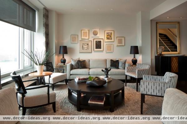 Delaware Place - contemporary - living room - chicago