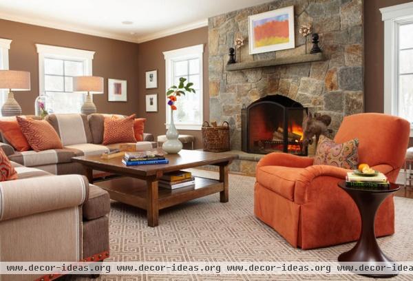 Darien Family Room - traditional - family room - new york