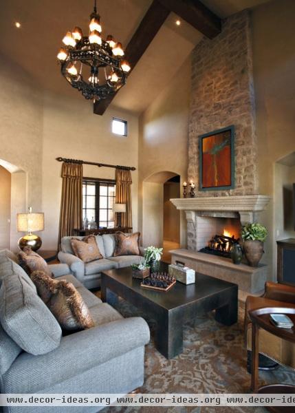 Superstition Mt. Residence - traditional - living room - phoenix