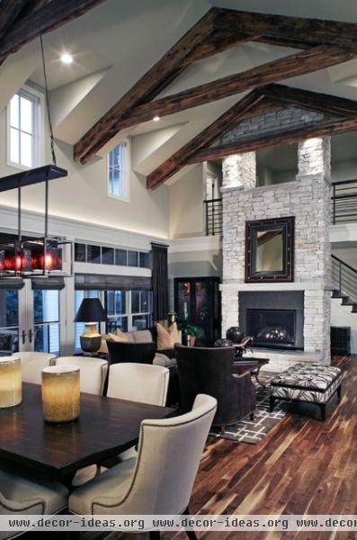 Modern Farmhouse - traditional - living room - omaha