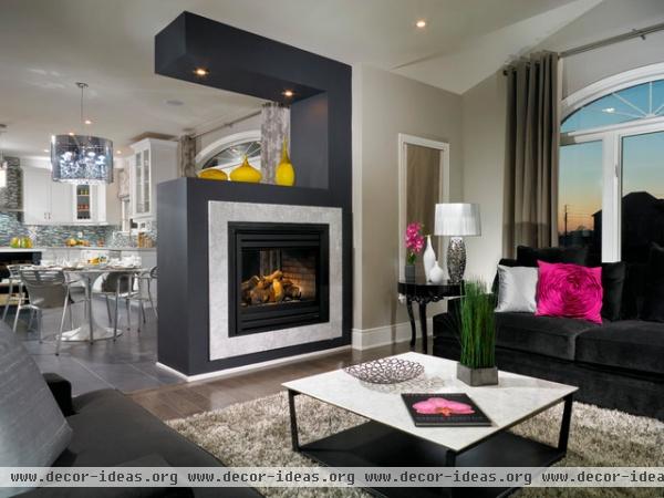 Estate Model Home, Brampton - contemporary - family room - toronto