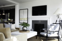 Rocky Ledge Living Room with Fireplace - contemporary - living room - boston