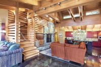 Concrete Floored Abode - a cabin on Lake Wenatchee - contemporary - living room - seattle