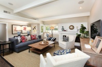 Coastal Family Renovation - eclectic - living room - orange county