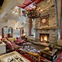 Alpine Ski Chalet - traditional - living room - san francisco