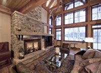 Red Creek Timber Frame - traditional - living room - other metro