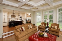 Family Room with Coffered Ceilings - traditional - family room - dc metro