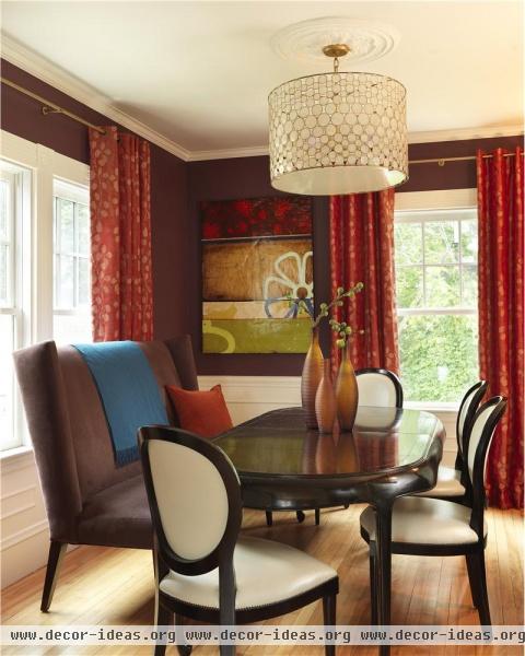 Dramatic Transitional Dining Room by Rachel Reider