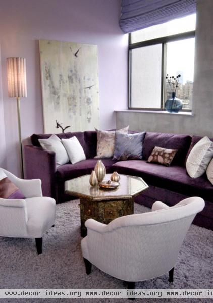 Light Transitional Living Room by David Kaplan