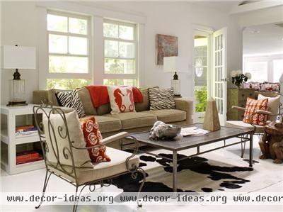 Open Transitional Living Room by Tara Seawright