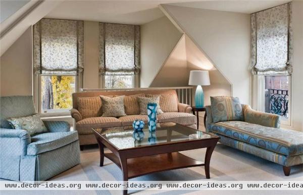 Cozy Transitional Family Room by Barbara Eberlein