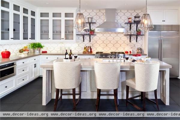 Dramatic Transitional Kitchen by Donna Puzifera