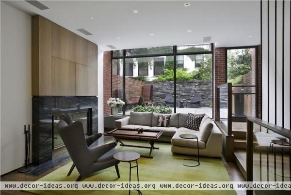 Airy Transitional Living Room by David Howell