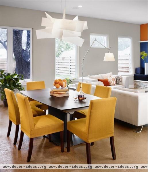 Open Contemporary Dining Room by Laura Britt