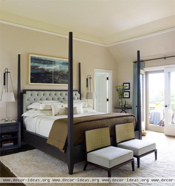 Relaxing Transitional Bedroom by Gideon Mendelson